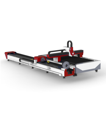 Laser Fiber Combo for sheet metal cutting with turntable for pipes and profiles 6000W