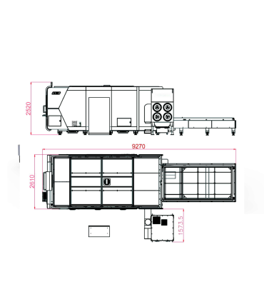 Vláknový laser pro řezání plechů s výměnným stolem v příloze